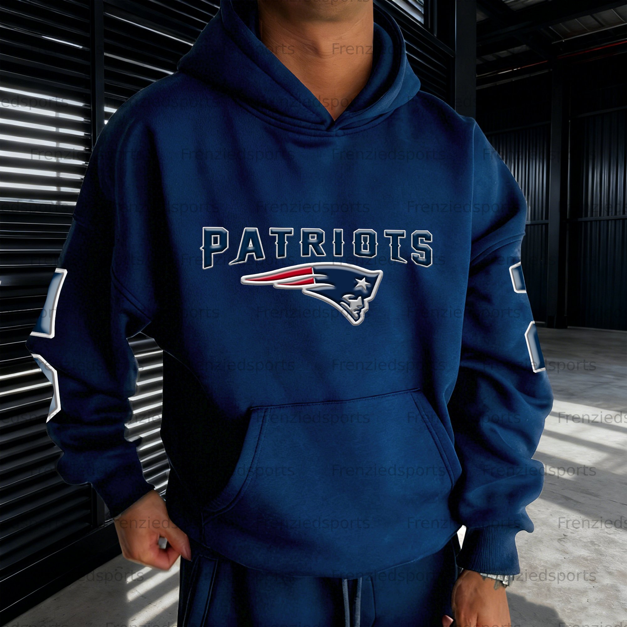 Unisex "New England Patriots" Graphic Streetwear Vintage Plush Hoodie