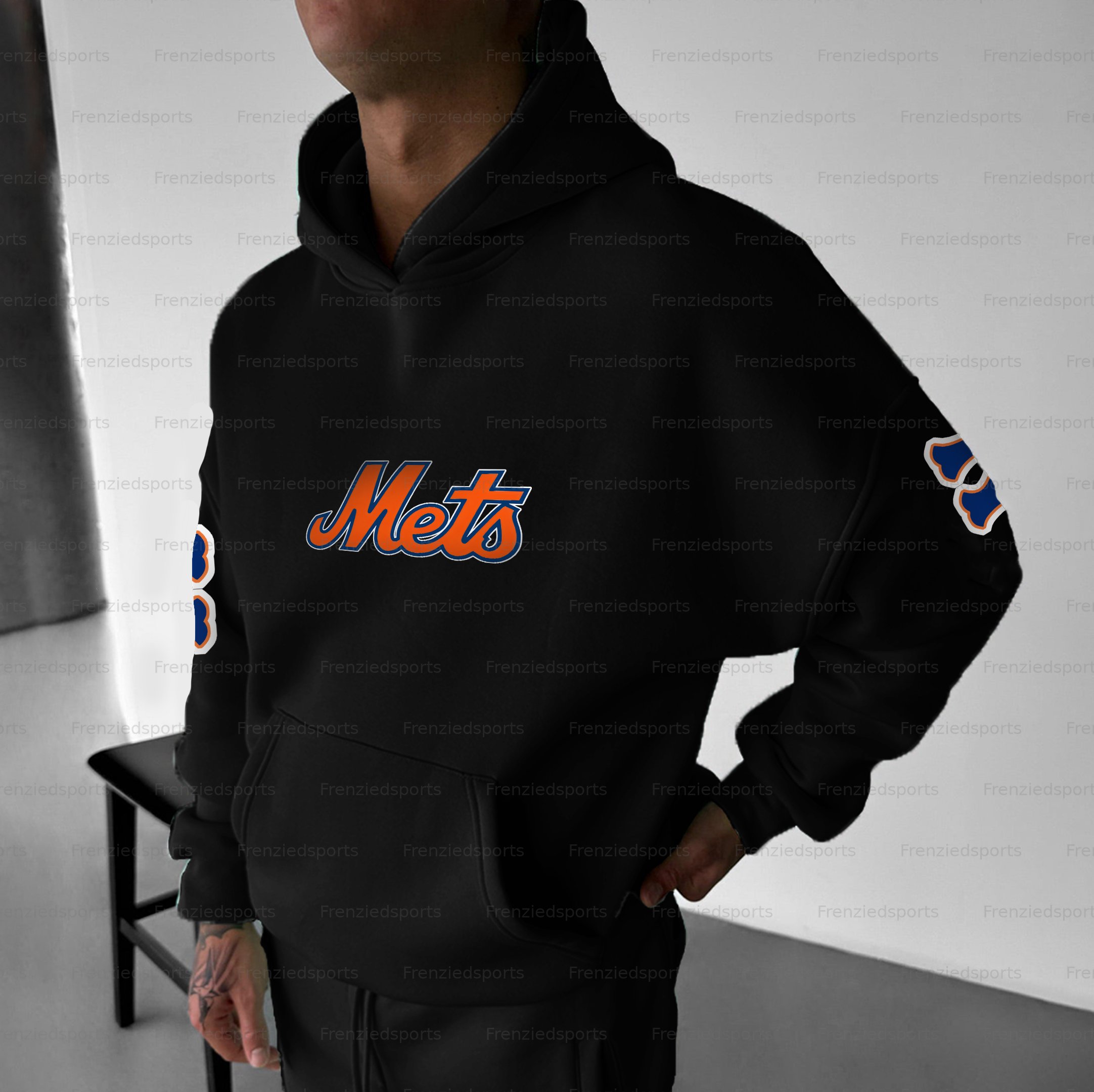 Unisex "New York Mets" Graphic Streetwear Vintage Plush Hoodie