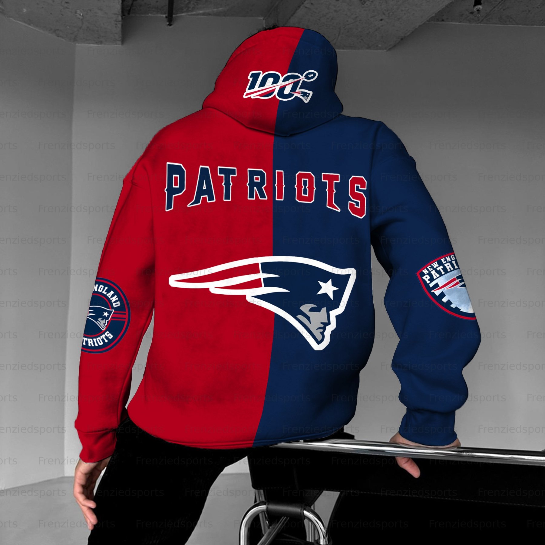 Unisex "New England Patriots" Graphic Streetwear Vintage Plush Hoodie