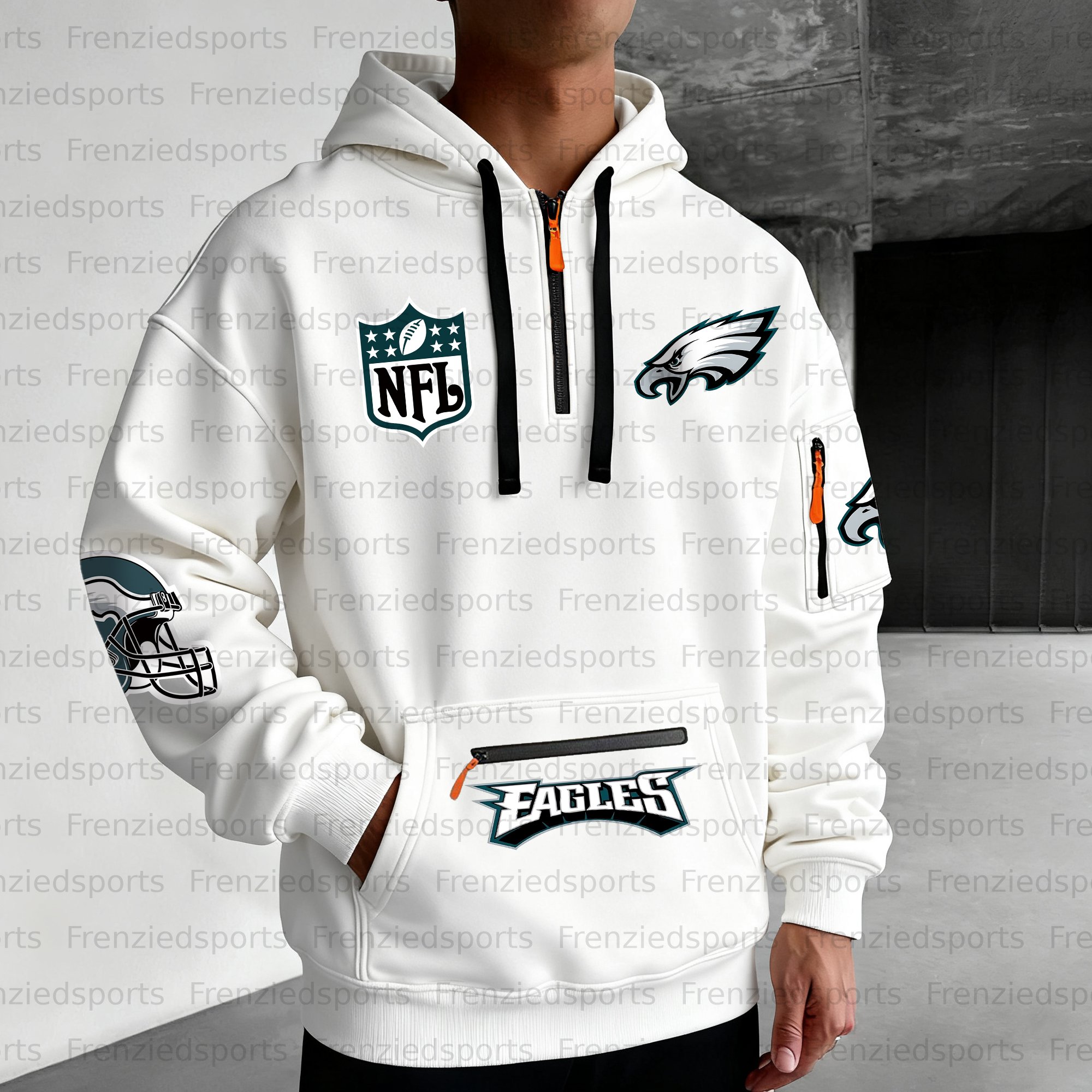 Unisex "Philadelphia Eagles " Graphic Streetwear Vintage Plush Hoodie