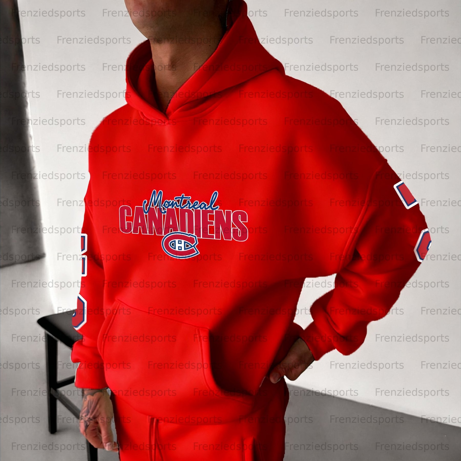 Unisex "Montreal Canadiens" Graphic Streetwear Vintage Plush Hoodie