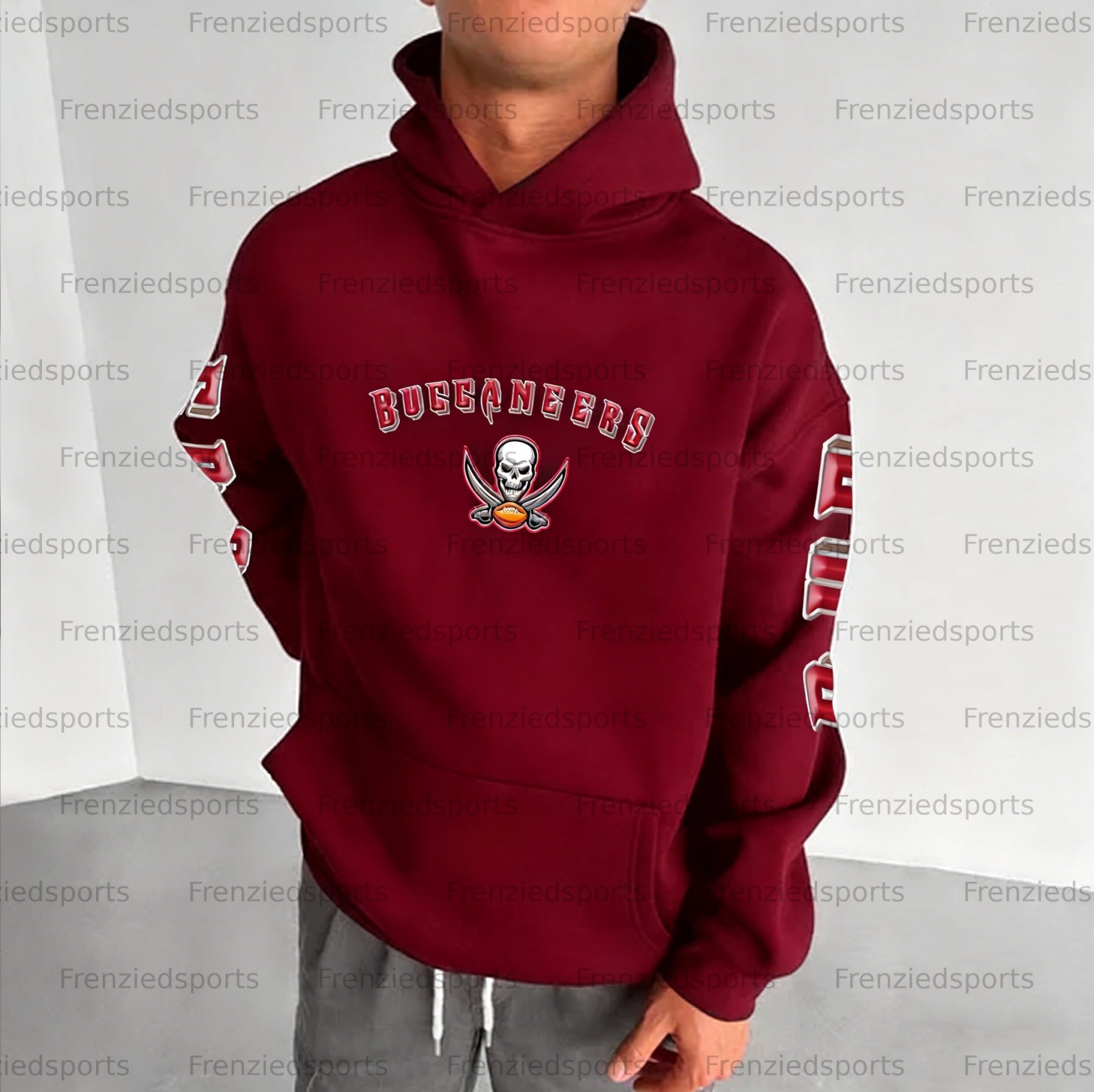 Unisex "Tampa Bay Buccaneers" Graphic Streetwear Vintage Plush Hoodie