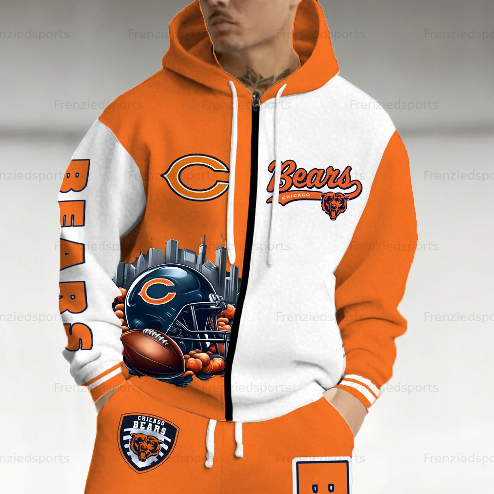 “Chicago Bears” Zip-up Jacket, Pants and 2-Piece Set