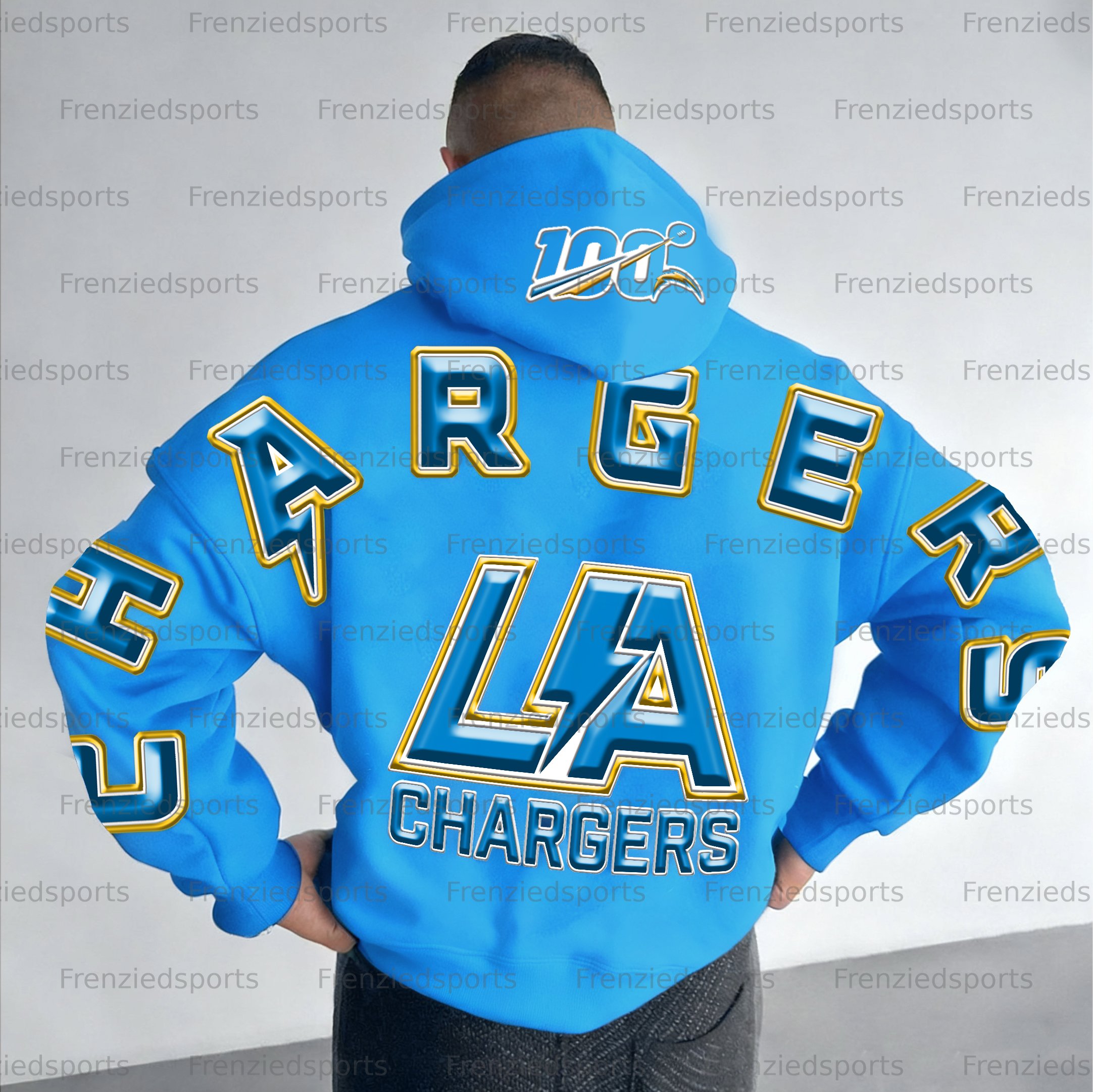 Unisex "Los Angeles Chargers" Graphic Streetwear Vintage Plush Hoodie