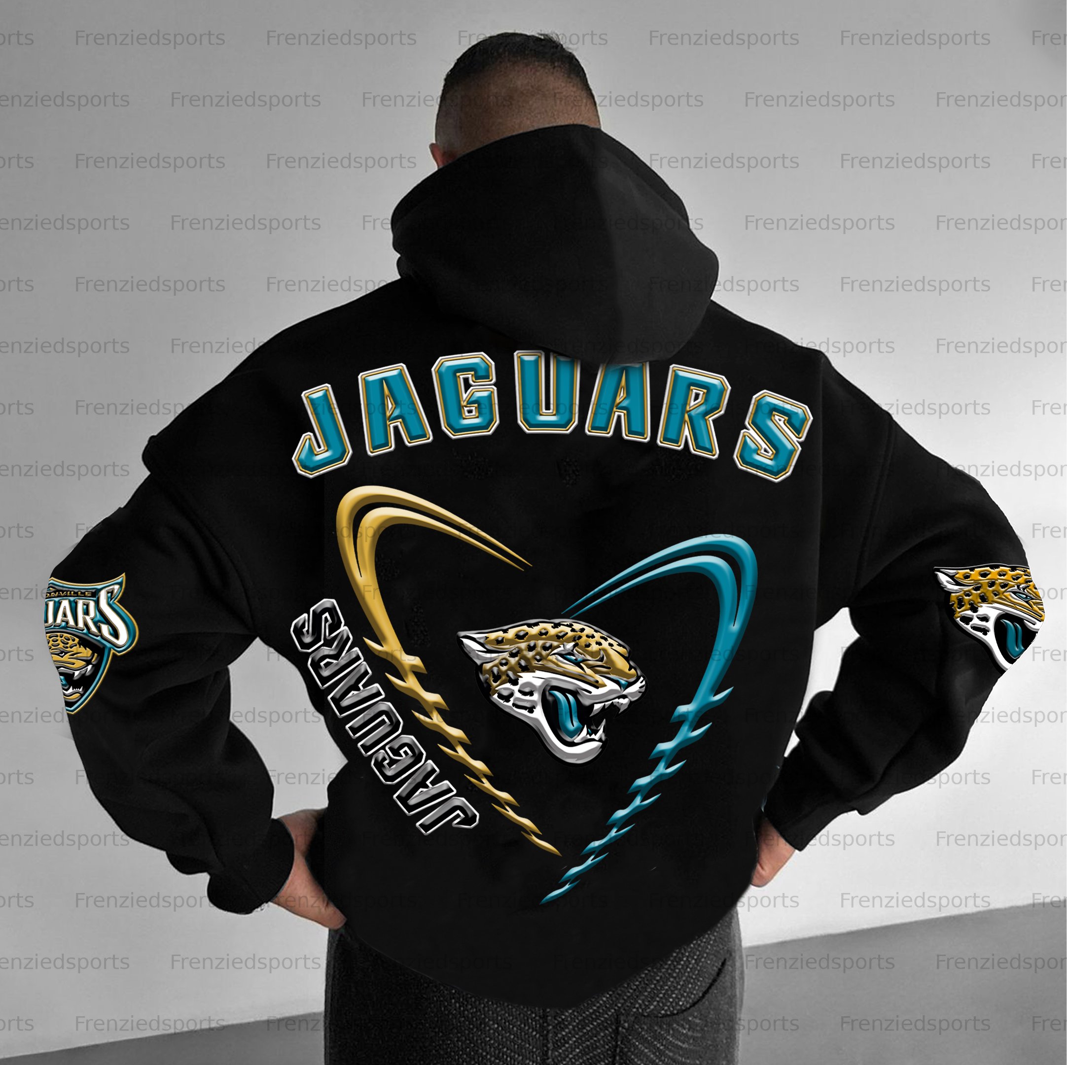 Unisex "Jacksonville Jaguars" Graphic Streetwear Vintage Plush Hoodie