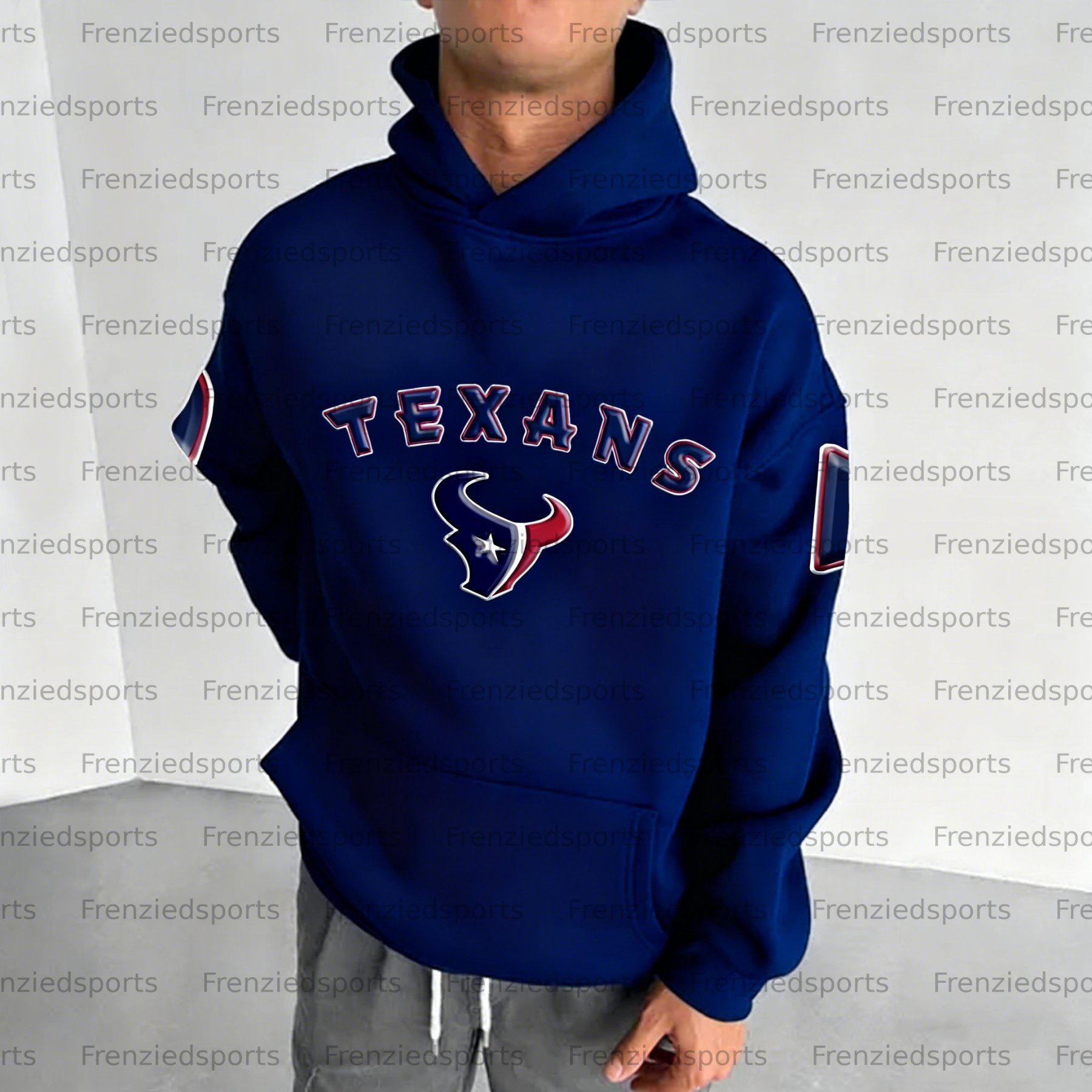 Unisex "Houston Texans" Graphic Streetwear Vintage Plush Hoodie