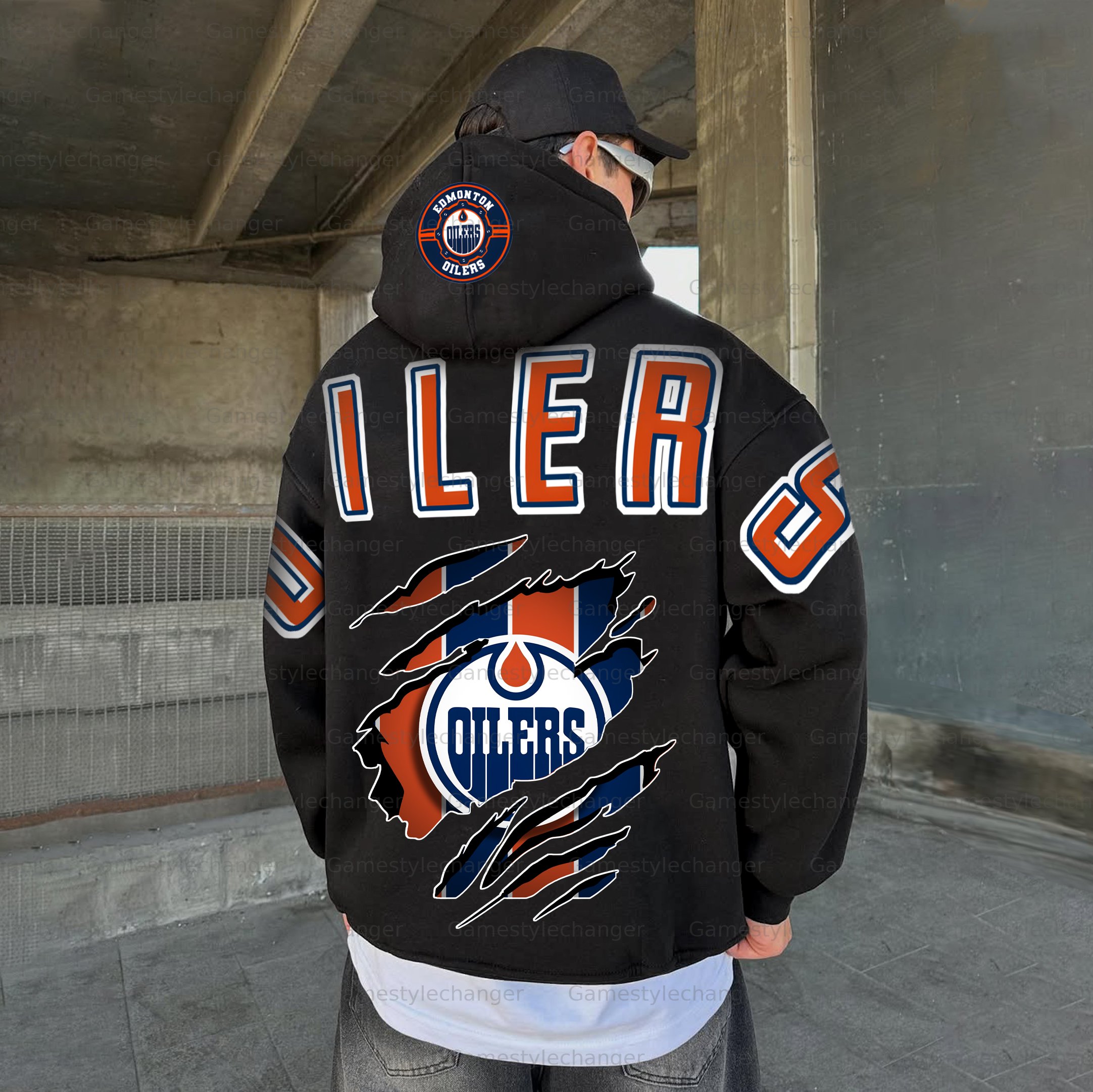 Unisex "Edmonton Oilers" Graphic Streetwear Vintage Plush Hoodie