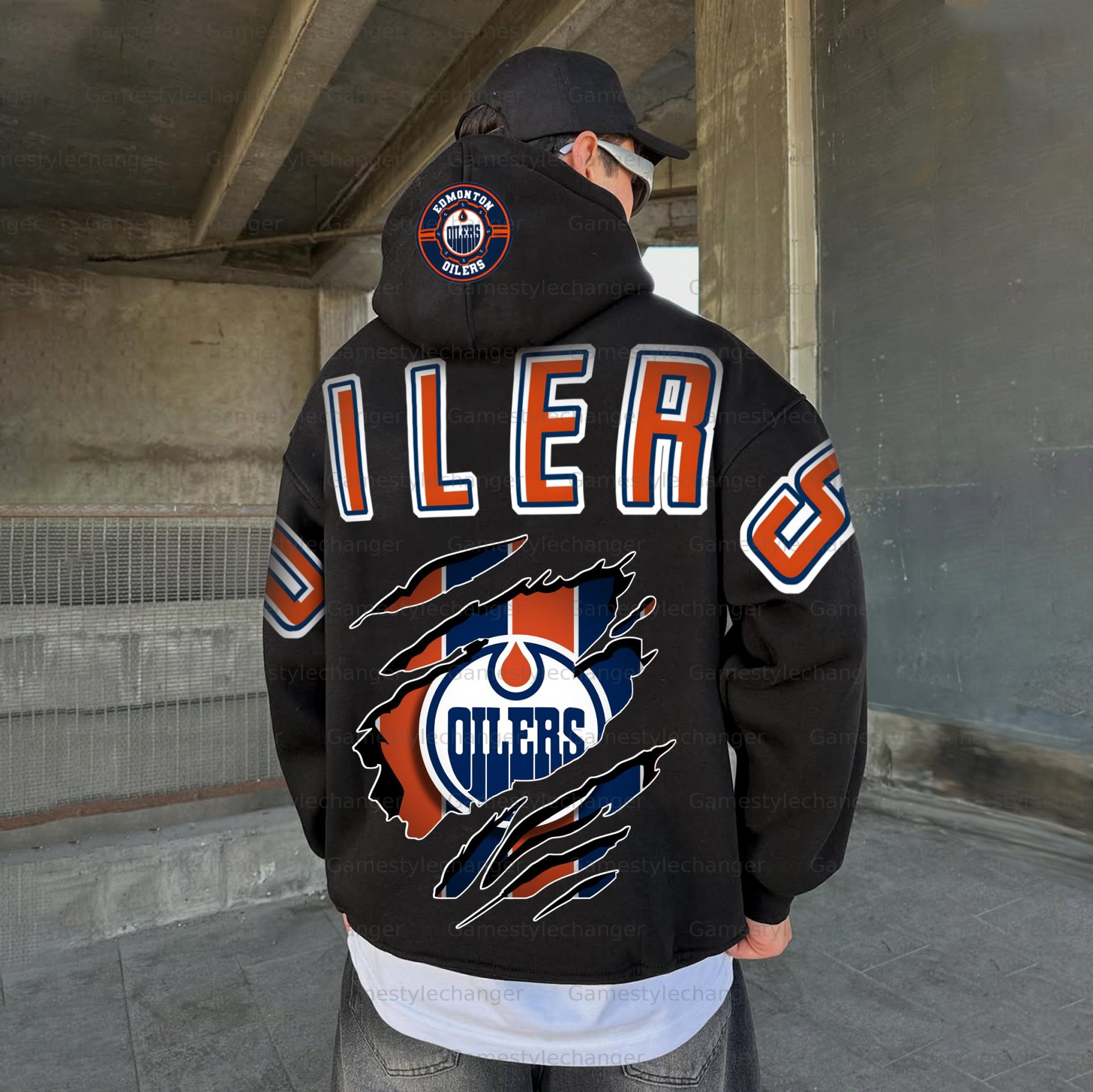 Unisex "Edmonton Oilers" Graphic Streetwear Vintage Plush Hoodie