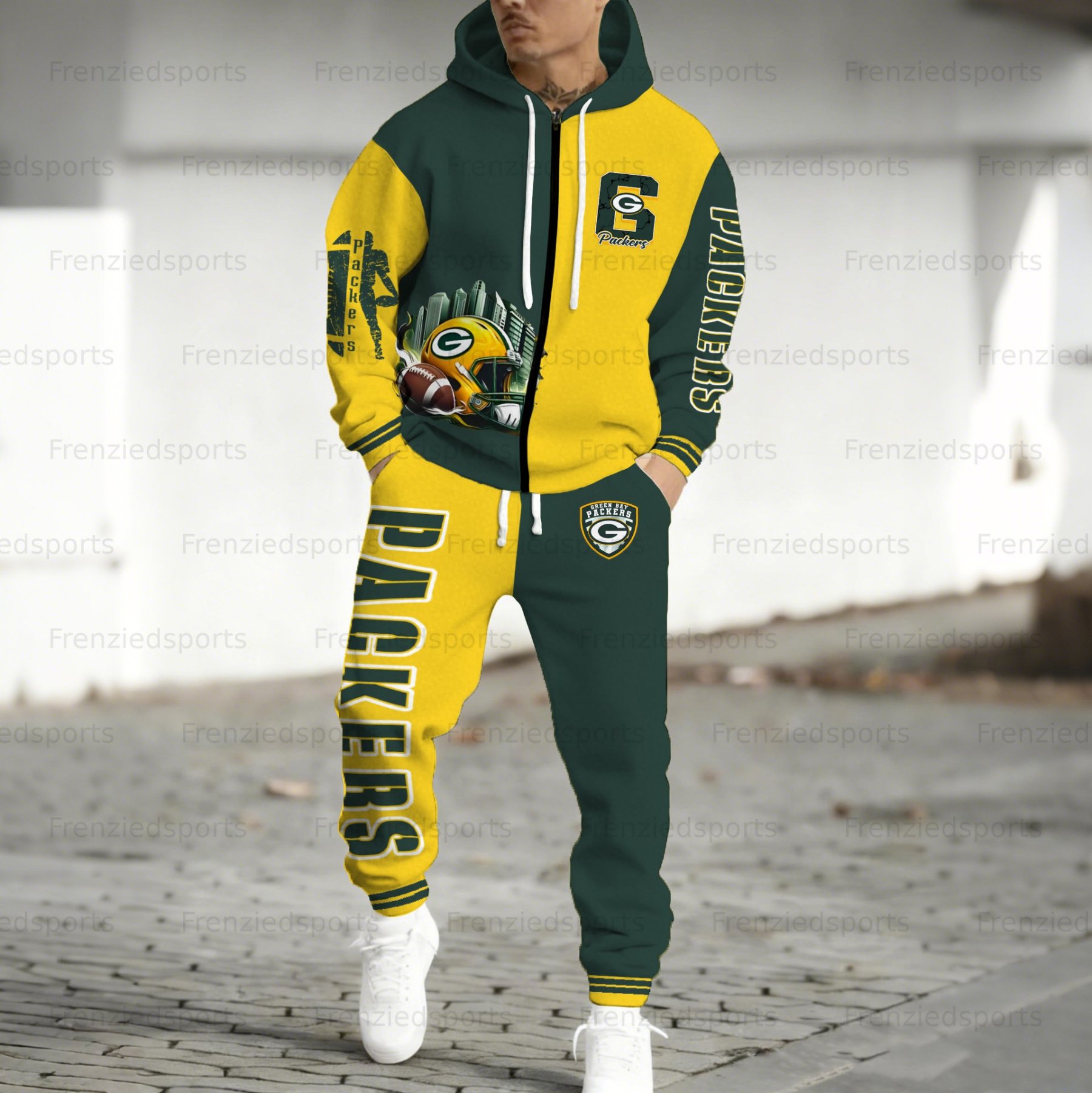 “Green Bay Packers” Zip-up Jacket, Pants and 2-Piece Set