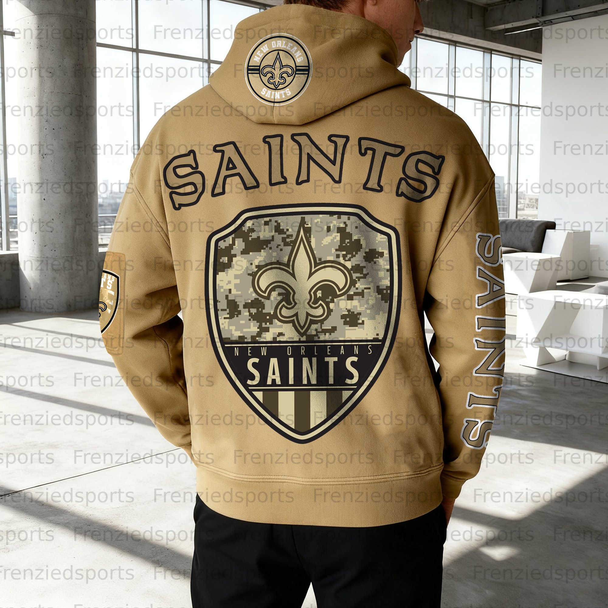 Unisex "New Orleans Saints" Graphic Streetwear Vintage Plush Hoodie