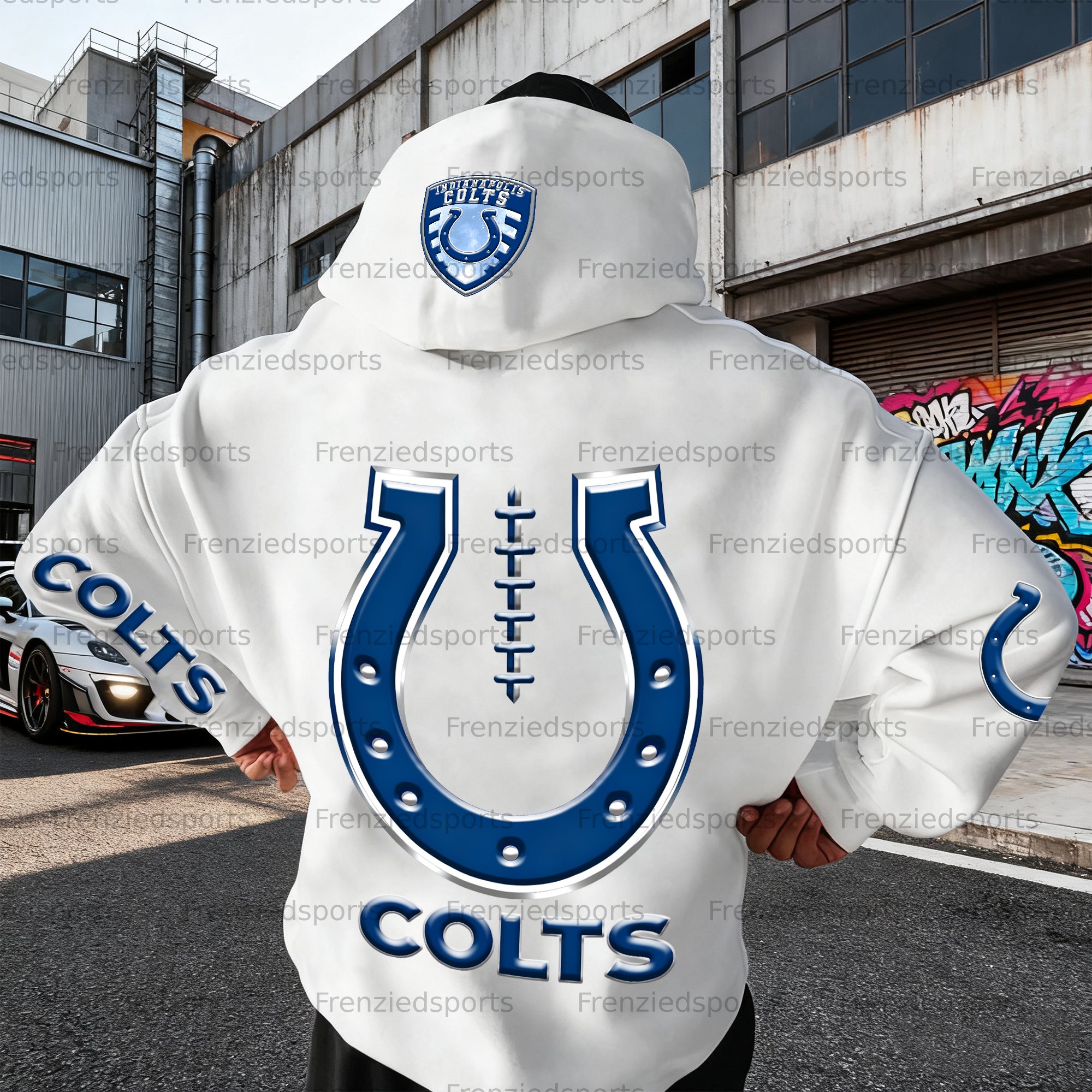 Unisex "Indianapolis Colts" Graphic Streetwear Vintage Plush Hoodie
