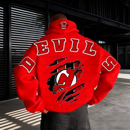 Unisex "New Jersey Devils" Graphic Streetwear Vintage Plush Hoodie