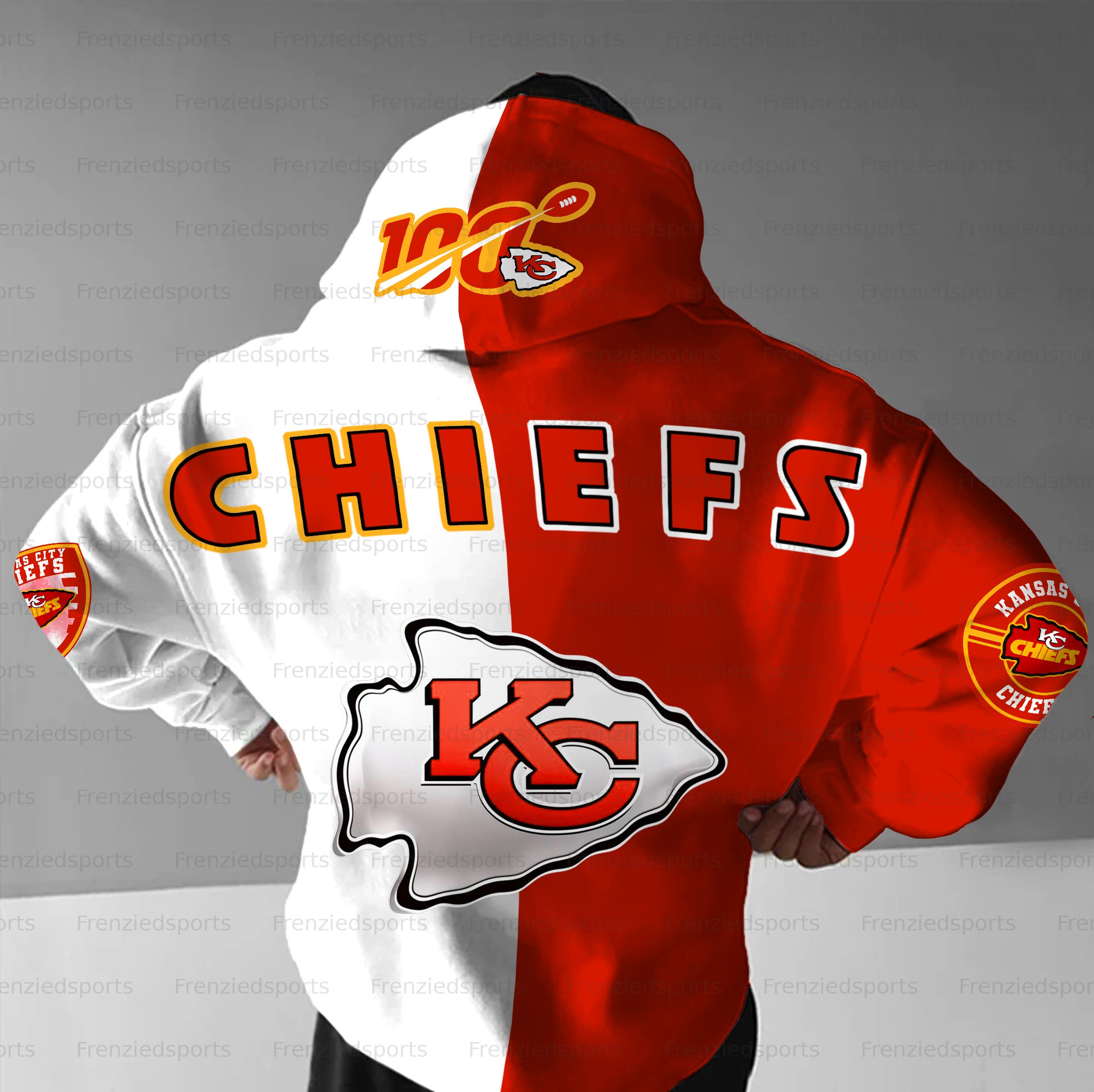Unisex "Kansas City Chiefs" Graphic Streetwear Vintage Plush Hoodie