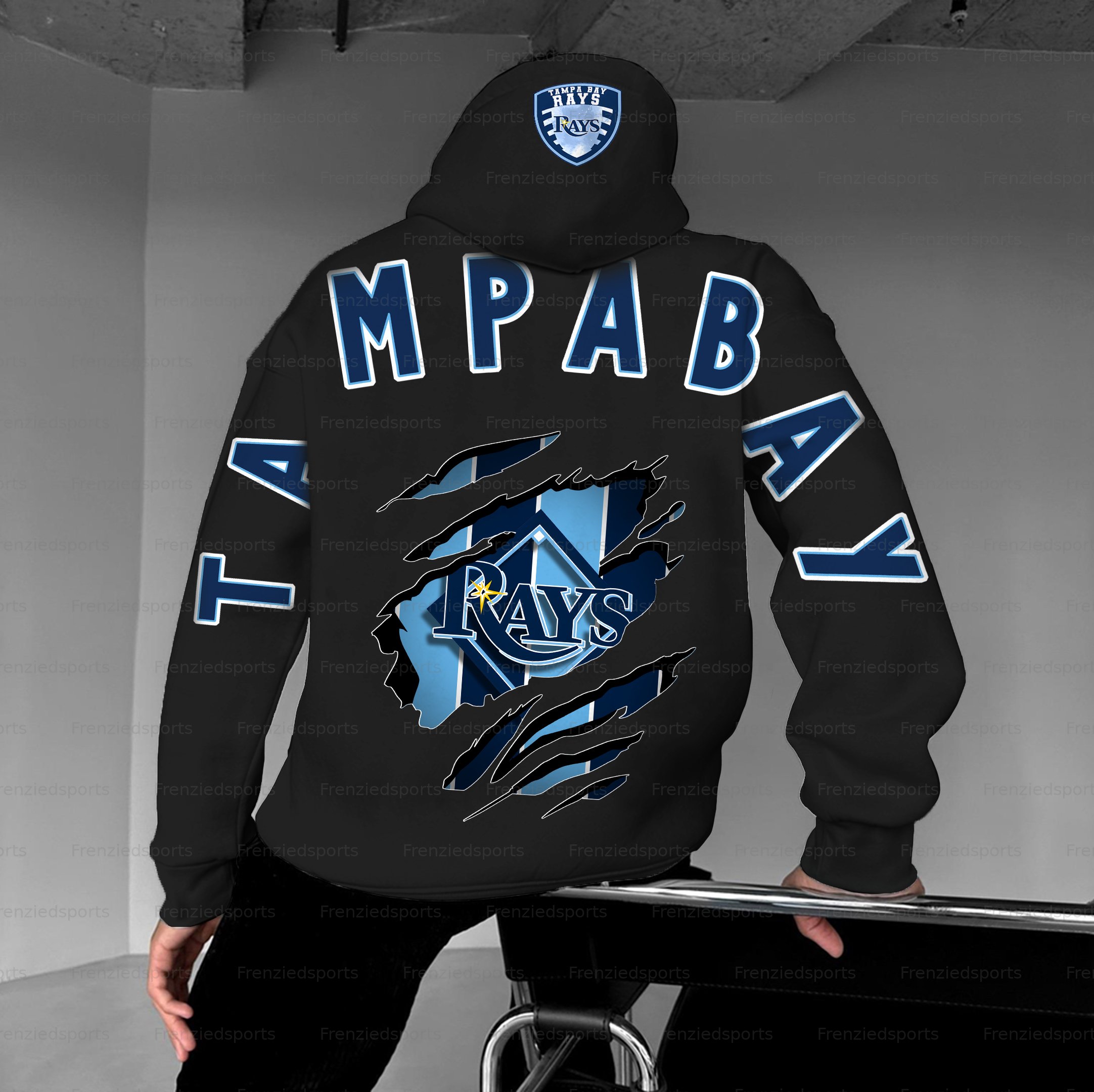 Unisex "Tampa Bay Rays" Graphic Streetwear Vintage Plush Hoodie