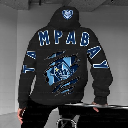 Unisex "Tampa Bay Rays" Graphic Streetwear Vintage Plush Hoodie