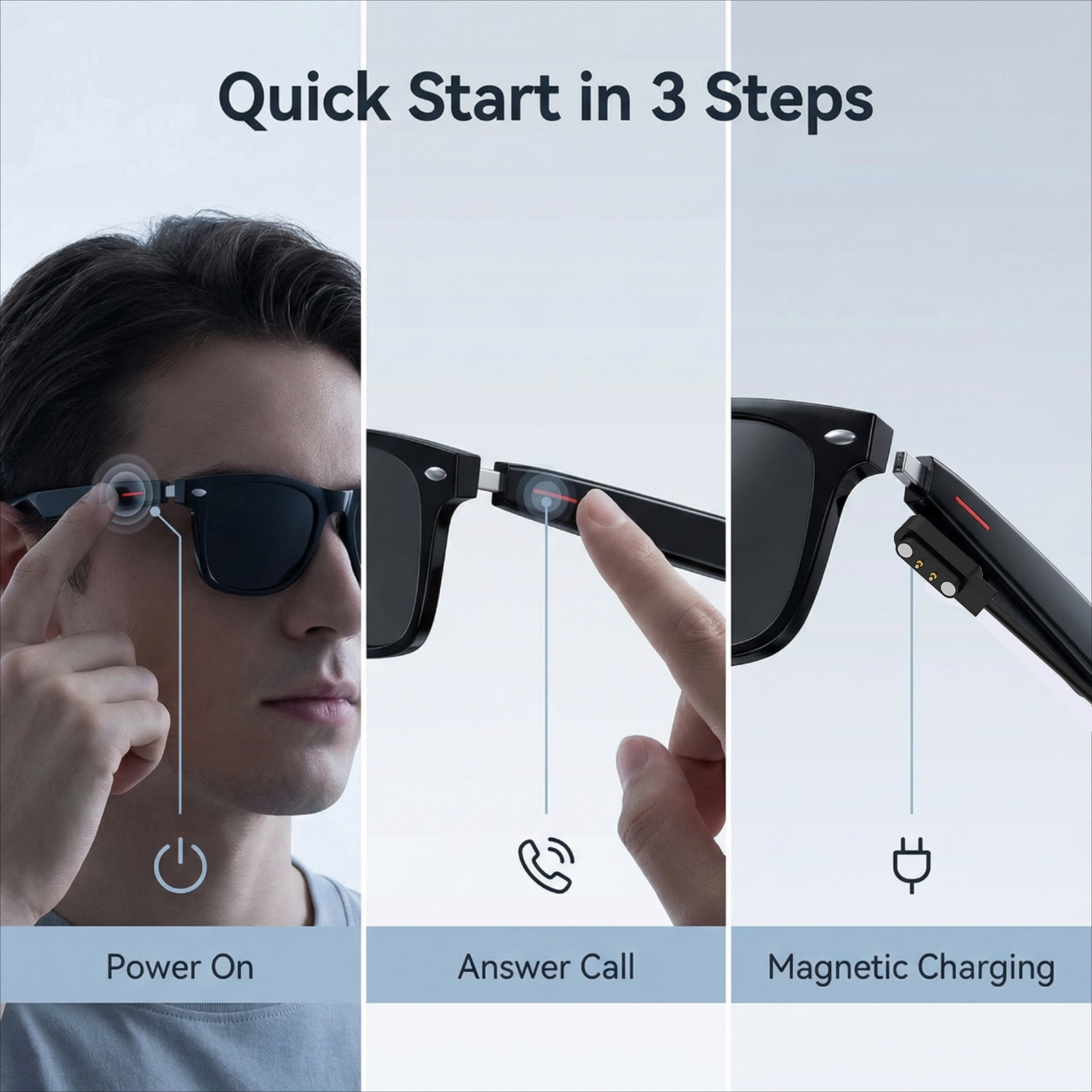 Ai Translation Smart Bluetooth Glasses Outdoor UV Protection Hands Free Call-Dreamlock