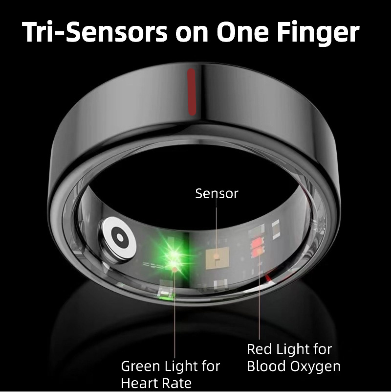 AI Smart Ring，AI with Multi-Sensor Data to Continuously Track Key Health Metrics like Sleep & Heart rate, Compatible with iPhone and Android-Dreamlock