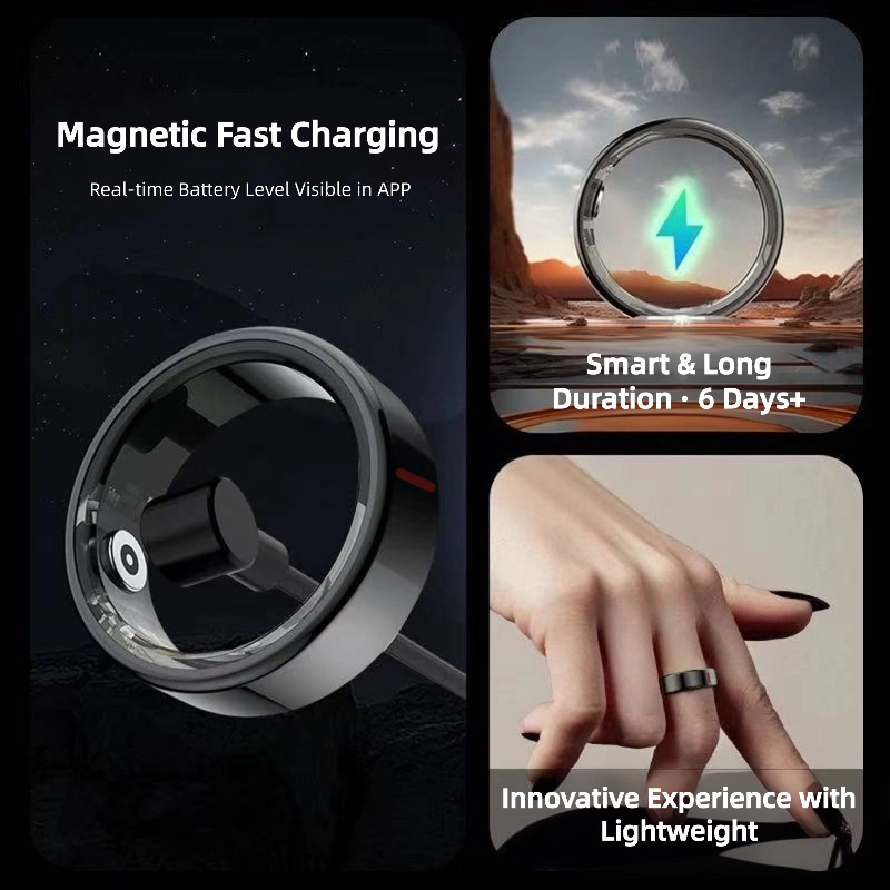 AI Smart Ring，AI with Multi-Sensor Data to Continuously Track Key Health Metrics like Sleep & Heart rate, Compatible with iPhone and Android-Dreamlock