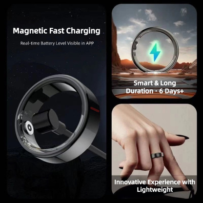 AI Smart Ring，AI with Multi-Sensor Data to Continuously Track Key Health Metrics like Sleep & Heart rate, Compatible with iPhone and Android-Dreamlock