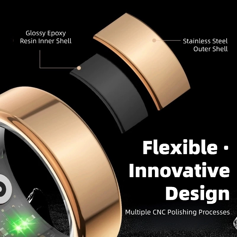 AI Smart Ring，AI with Multi-Sensor Data to Continuously Track Key Health Metrics like Sleep & Heart rate, Compatible with iPhone and Android-Dreamlock