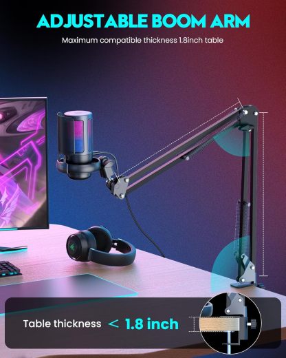 Gaming Microphone, USB PC Mic for Podcasts Videos