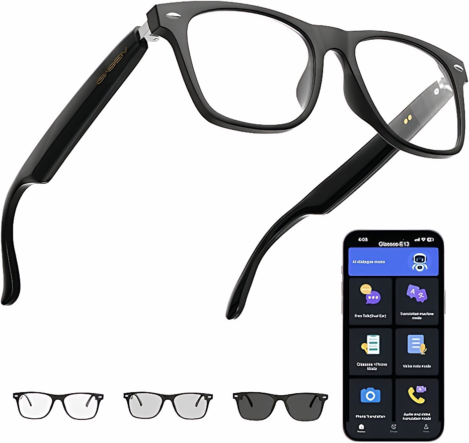 AI Translation Smart Glasses with Chat GPT for Men and Women, Bluetooth Sunglasses with Translator 164 Languages and Color-Change Lens-Dreamlock