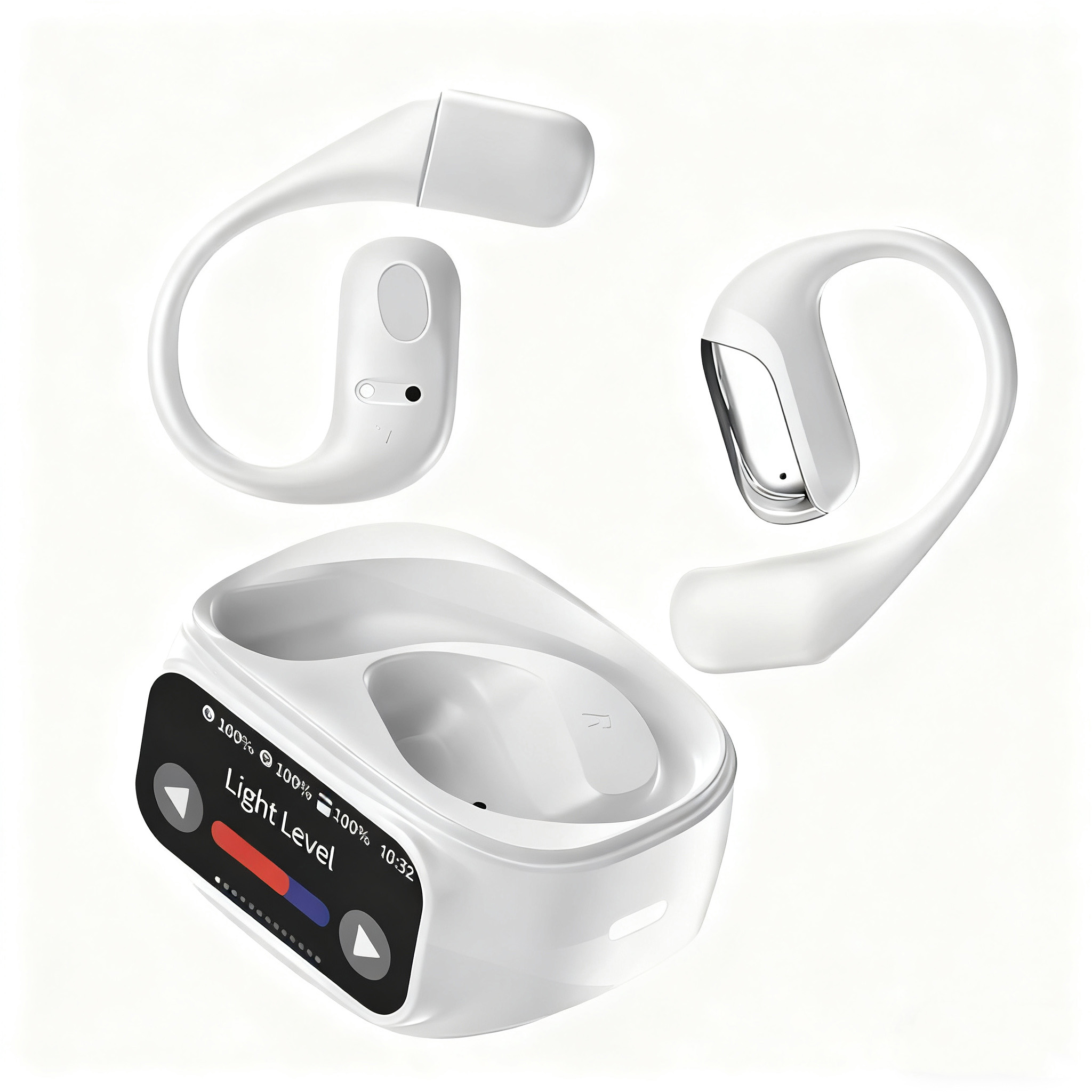 Open Ear Earbuds Headphones with Screen Wireless Bluetooth Realtime Translation-Dreamlock