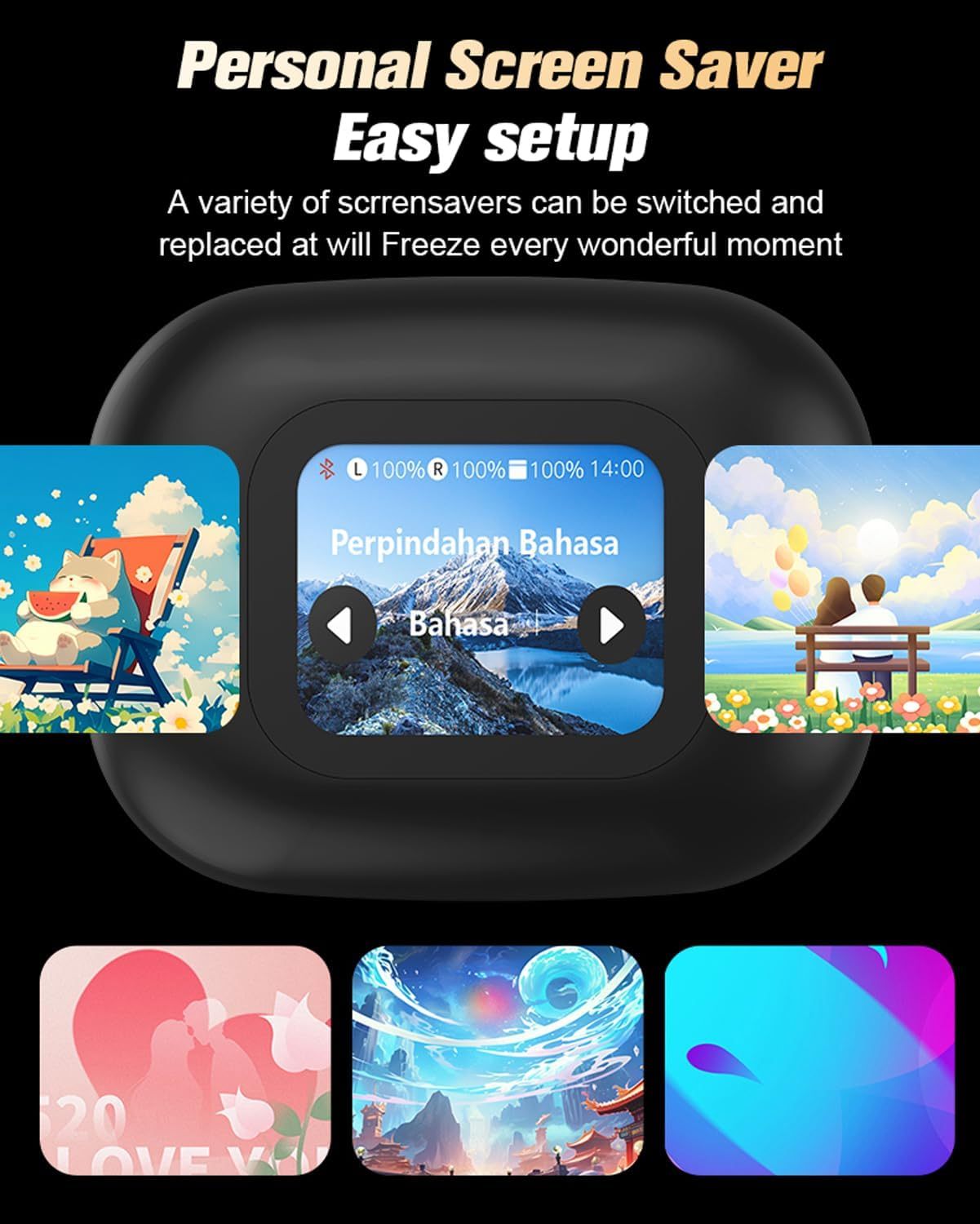 Ai Smart Open Ear Headphones with Real-time Translation Screen -Dreamlock