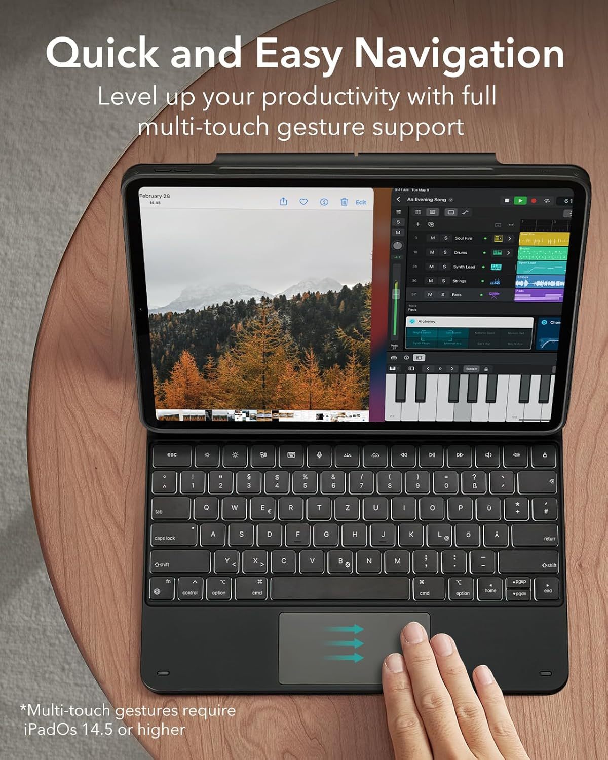 Keyboard for iPad Keyboard with Multi-Touch Trackpad-Dreamlock