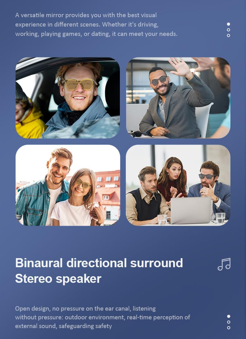 Smart Bluetooth Glasses with Open-Ear Audio UV Protection-Dreamlock