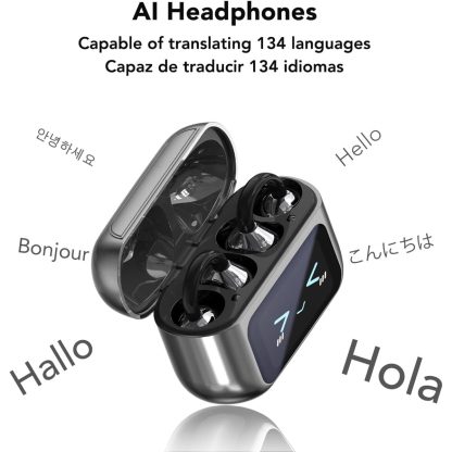 Open Ear Clip On Earbuds Color Screen Open Ear Wireless Realtime Translation-Dreamlock
