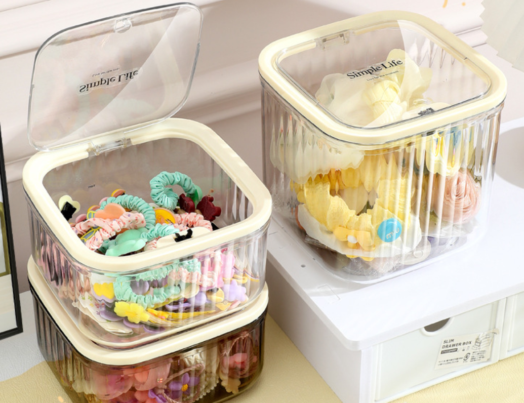 Pop up hair accessory hair clip storage box