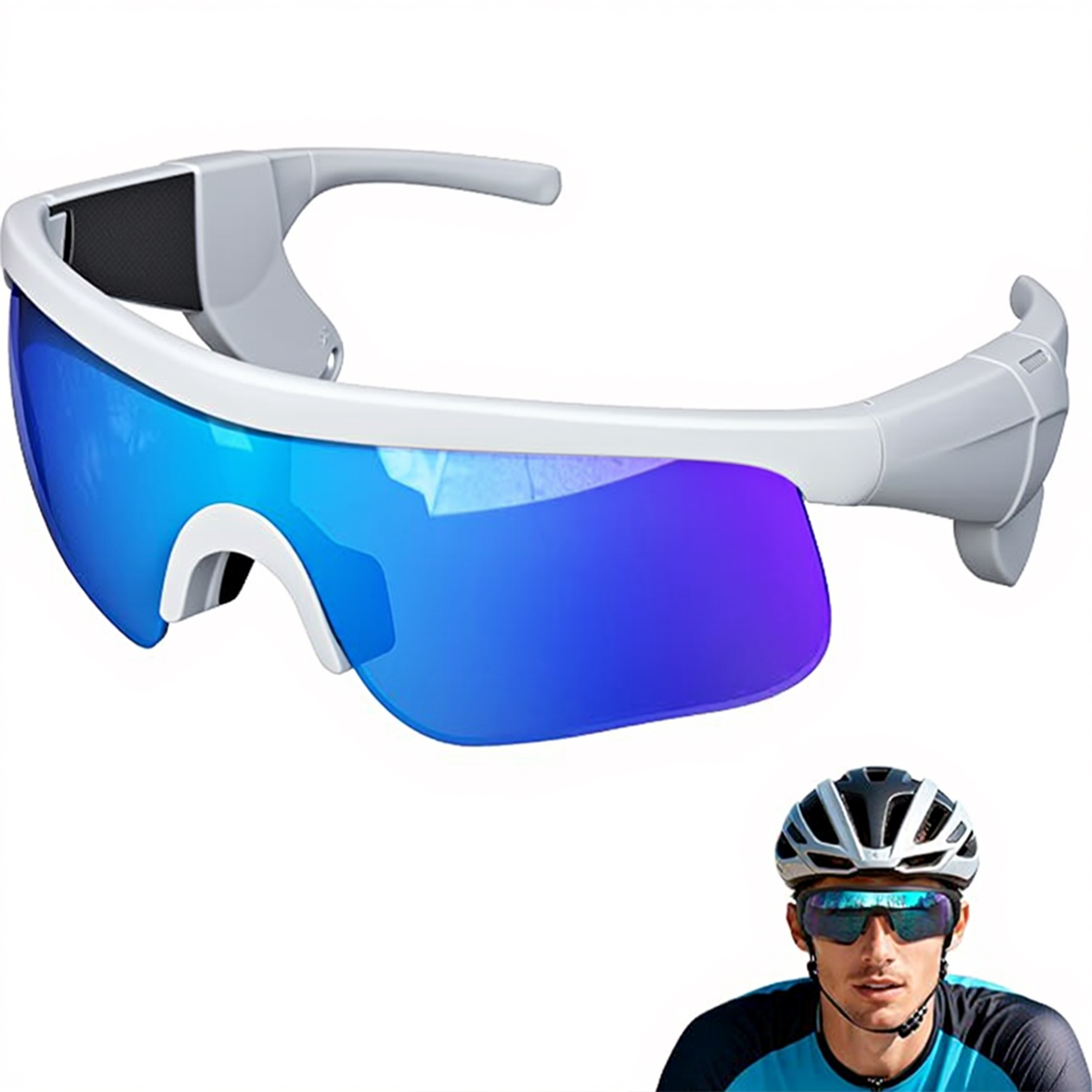 Smart Bluetooth Sport Glasses with Built-in Mic & Open-Ear Speakers, Voice Assistant, for Cycling & Running-Dreamlock