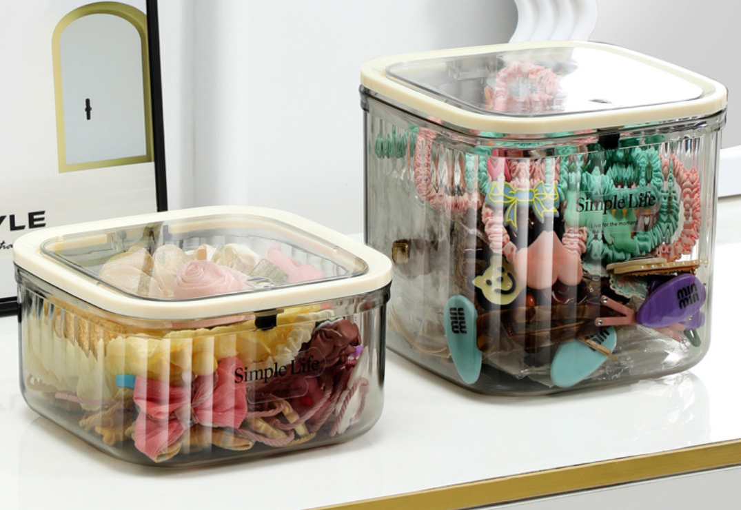 Pop up hair accessory hair clip storage box