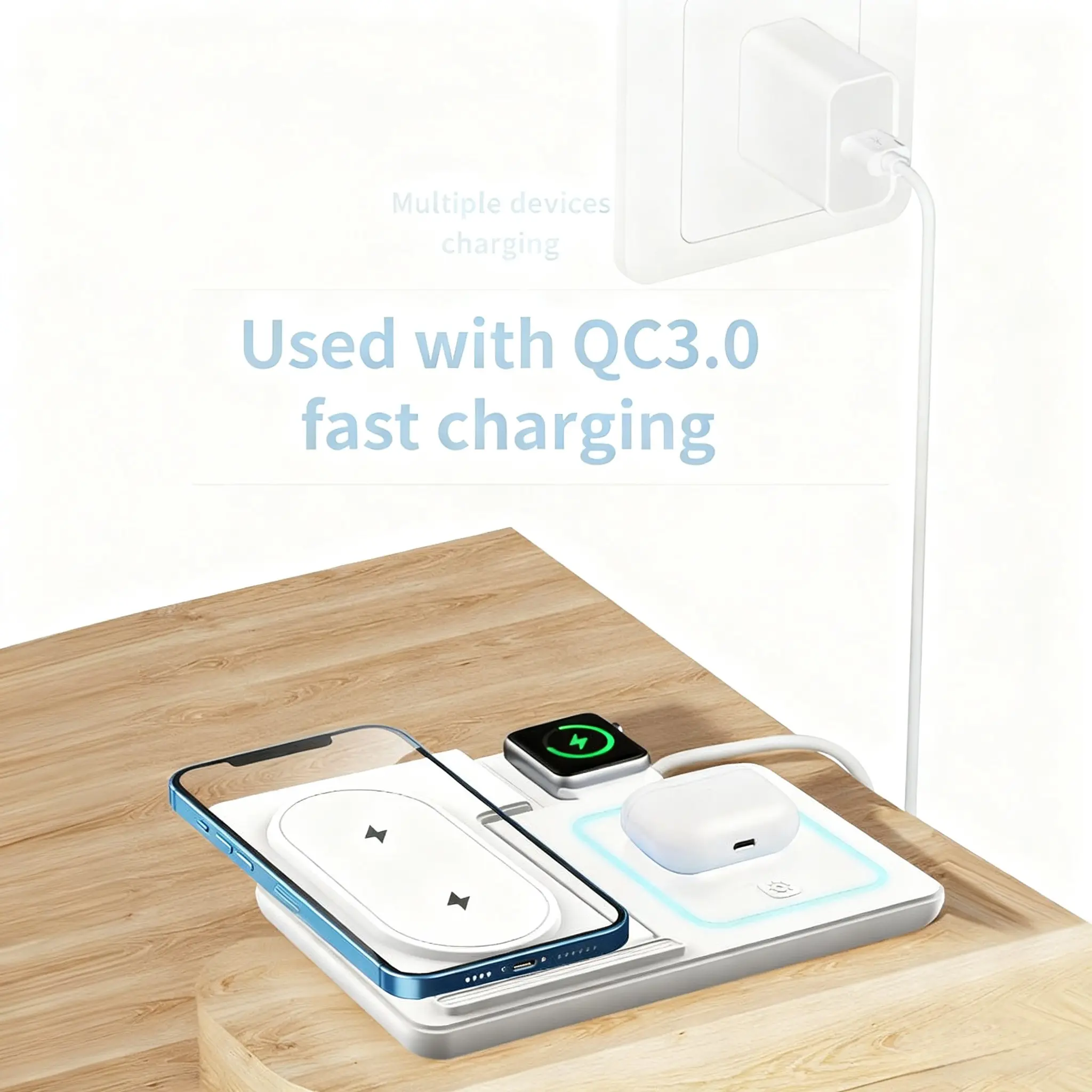 Foldable Wireless Charging Station iPhone 11-17 & Iwatch/AirPods