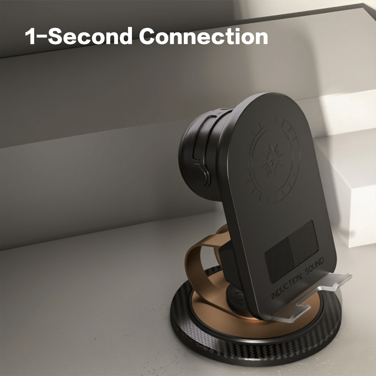 Cell Phone Stand with Speaker, No Bluetooth Pairing Needed, 1-Second Connection, HD Surround Sound-Dreamlock