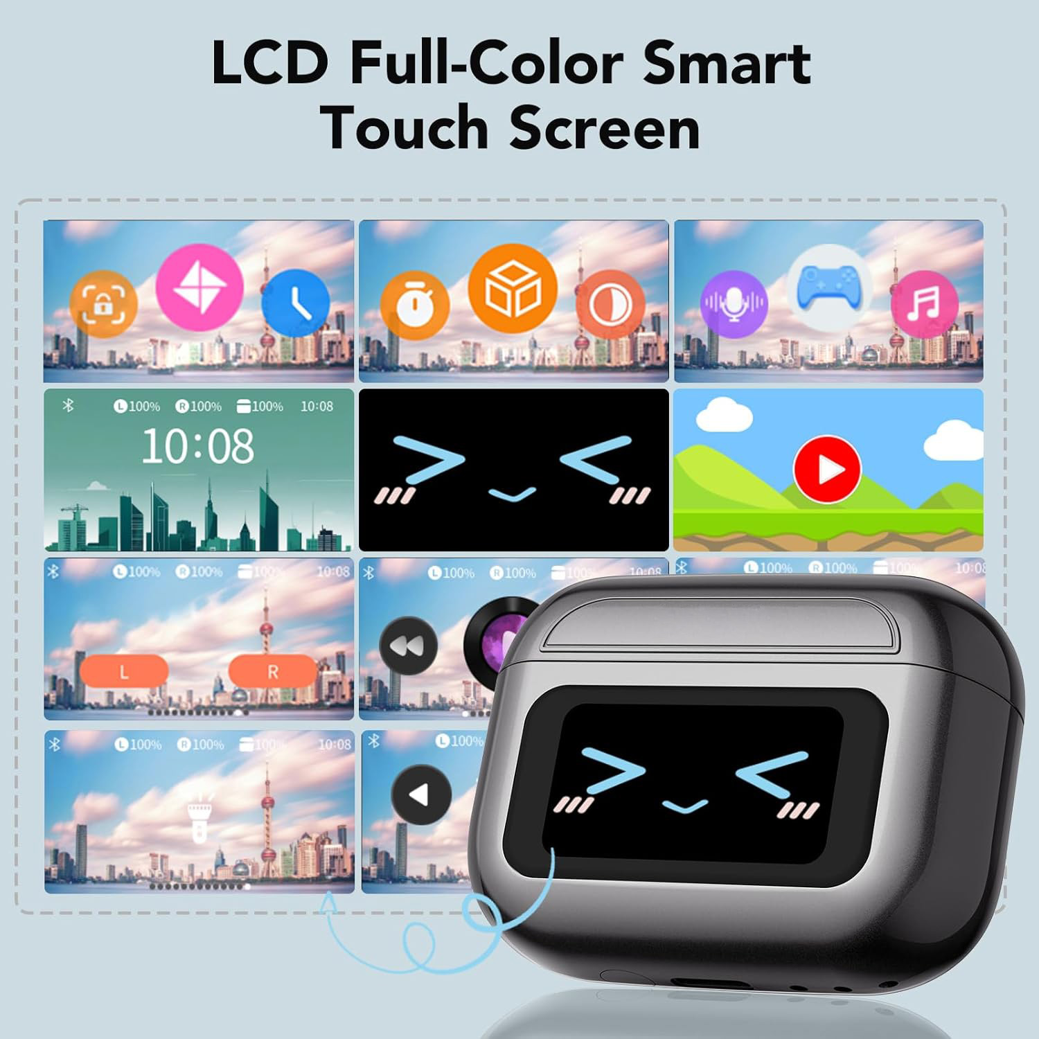 Open Ear Clip On Earbuds Color Screen Open Ear Wireless Realtime Translation-Dreamlock