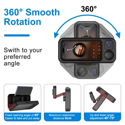 Waterproof box speaker, bathroom waterproof 360° rotating touch screen, Bluetooth speaker