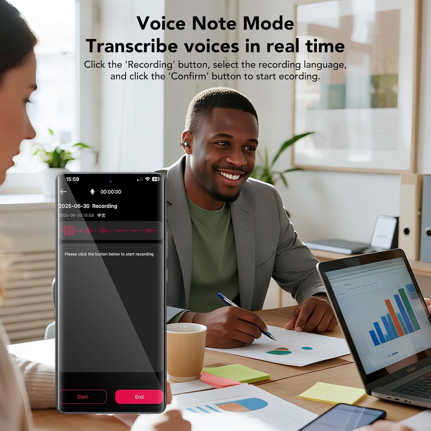 Open Ear Clip On Earbuds Color Screen Open Ear Wireless Realtime Translation-Dreamlock