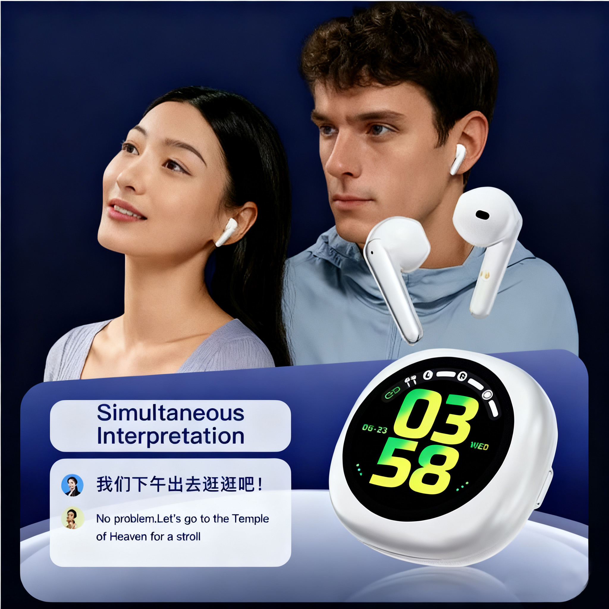 Smart Watch with Earbuds Waterproof Realtime Translation-Dreamlock