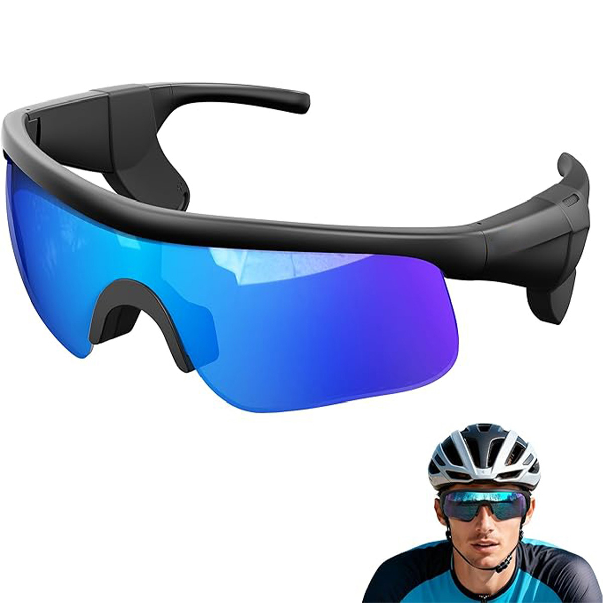 Smart Bluetooth Sport Glasses with Built-in Mic & Open-Ear Speakers, Voice Assistant, for Cycling & Running-Dreamlock