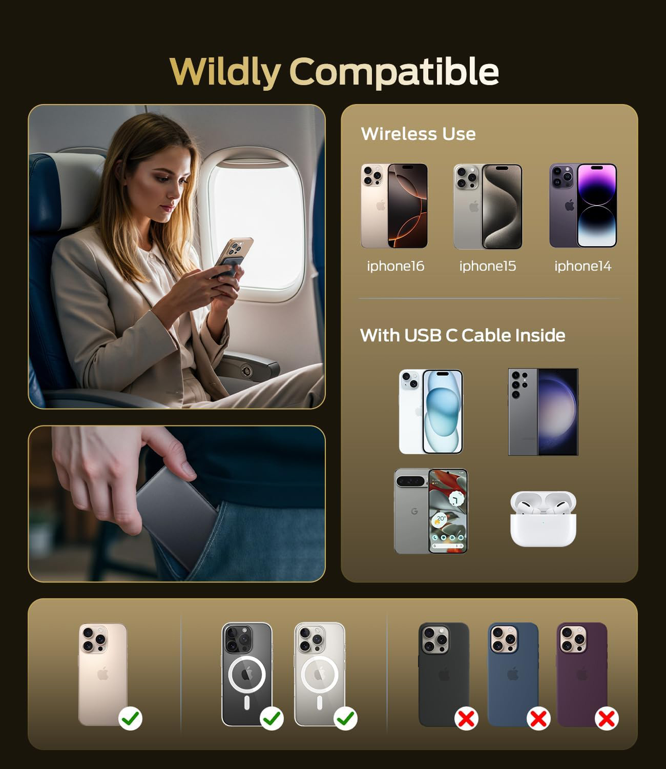 Wireless Magnetic Portable Charger Wireless Power Bank with USB-C Cable-Dreamlock