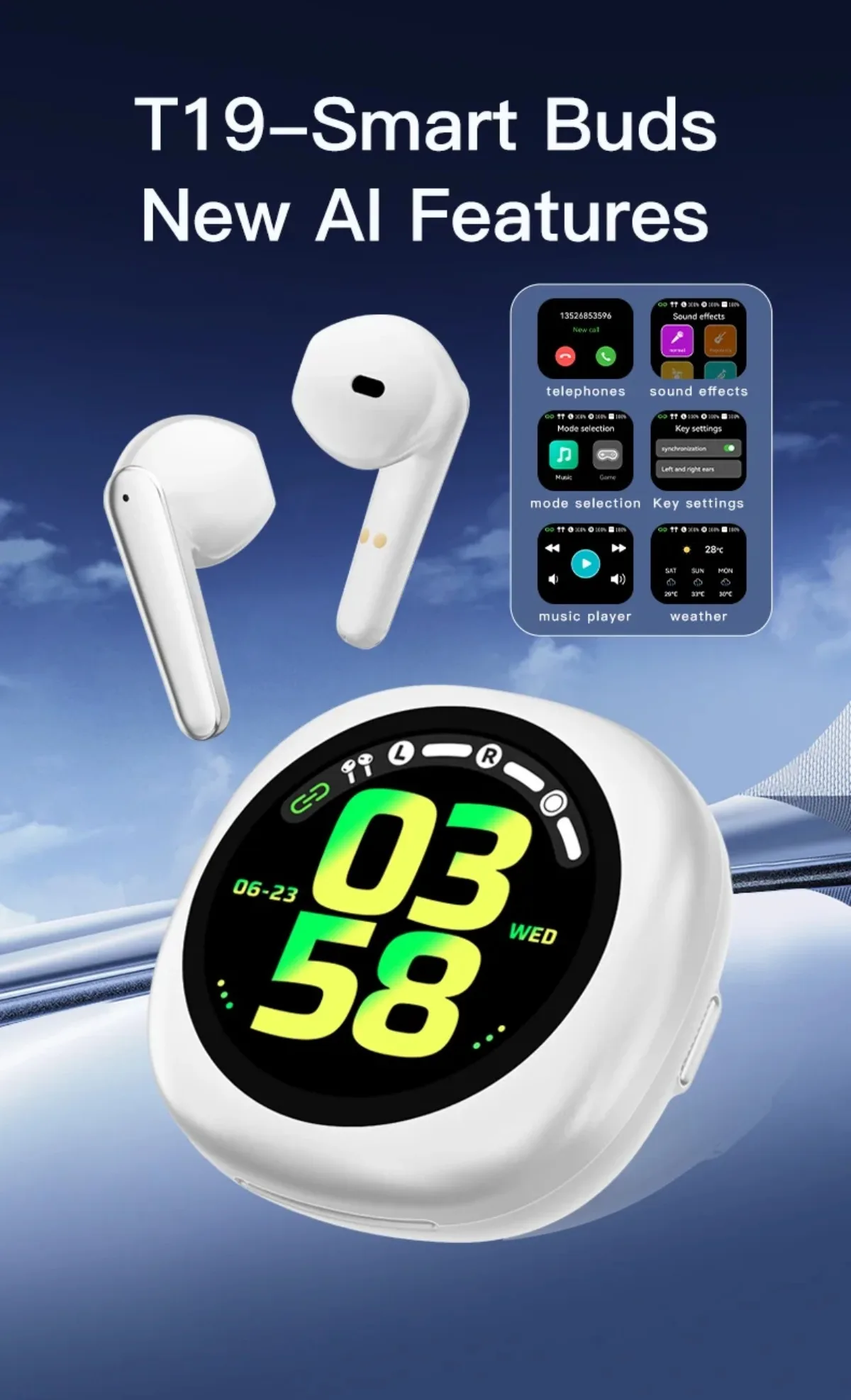 Smart Watch with Earbuds Waterproof Realtime Translation-Dreamlock