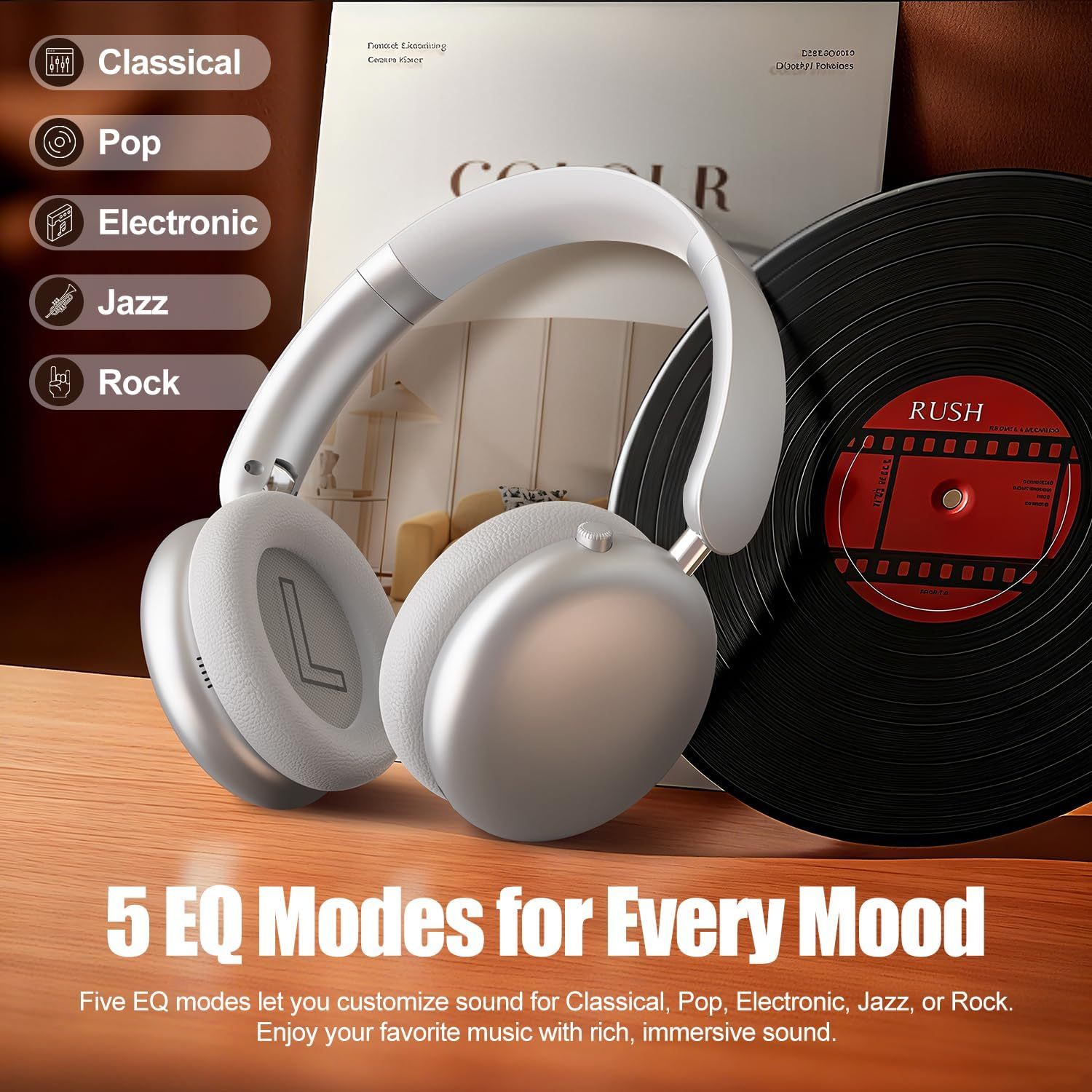 Wireless Bluetooth Headphones Hi-Res Audio Active Noise Cancelling-Dreamlock