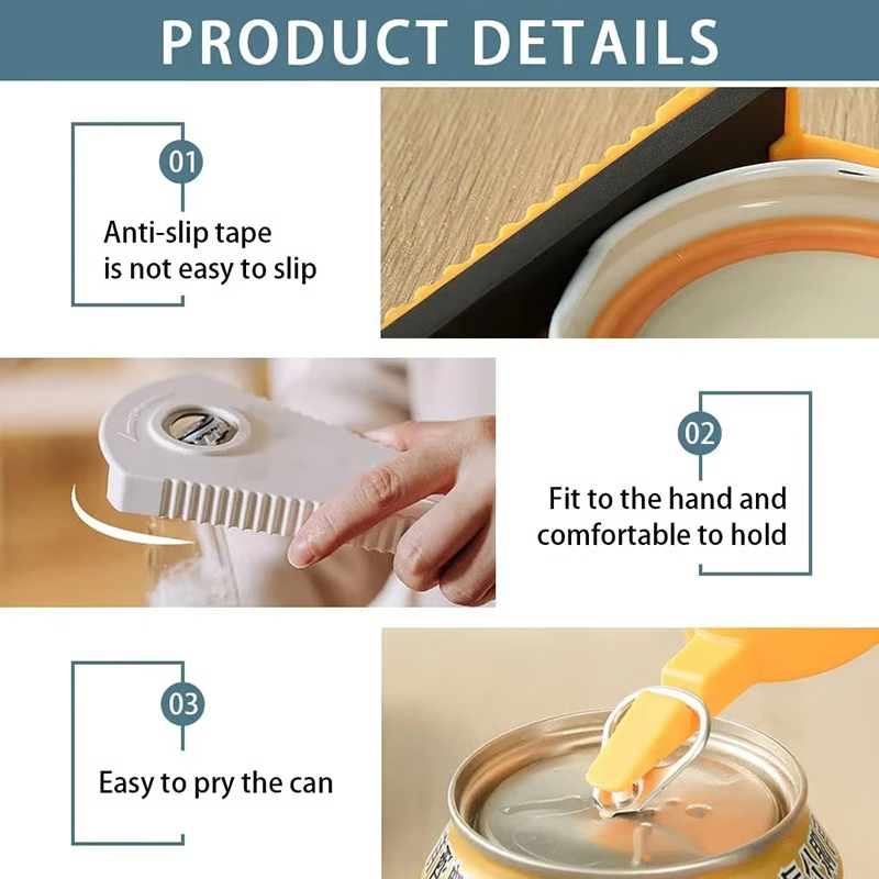 Multifunctional Can Opener and Ergonomic Jar Opener for Weak Hands