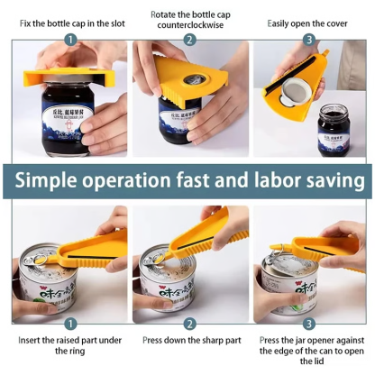 Multifunctional Can Opener and Ergonomic Jar Opener for Weak Hands