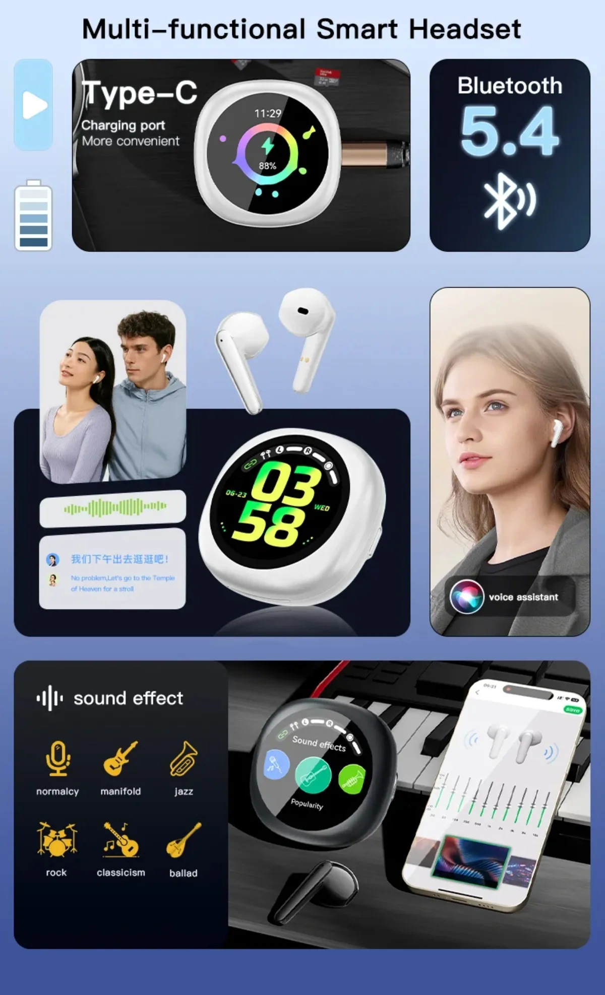 Smart Watch with Earbuds Waterproof Realtime Translation-Dreamlock