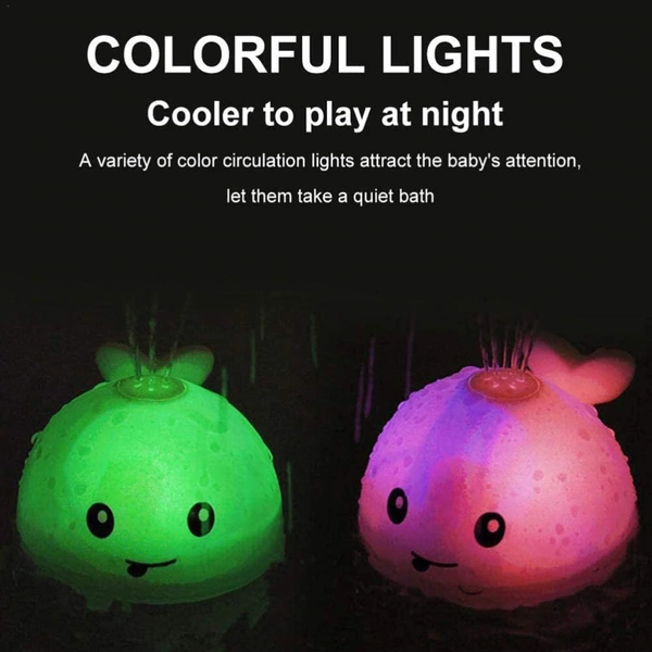 Light Up Whale Bathtub Toy For Kids