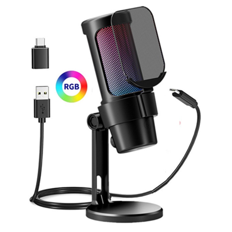  RGB Computer Microphone for Gaming Electronic Sports Recording Live Broadcast 