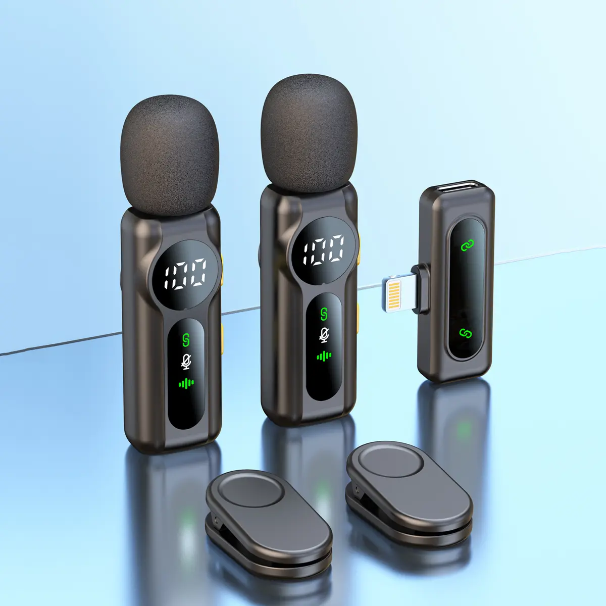 Wireless Lavalier Microphone Dual Set – Plug & Play Clip-on Mic with Auto Pairing